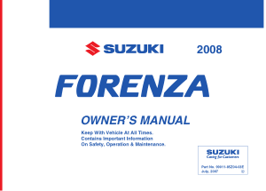 2008 Suzuki Forenza Owners Manual